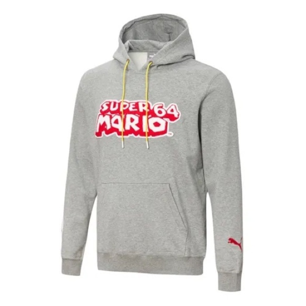 PUMA X Super Mario Nintendo Hoodie Men’s Grey Size S EUC